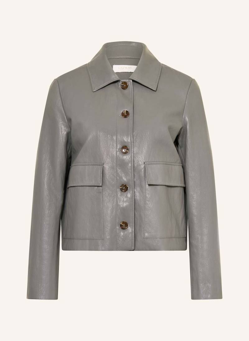 Catnoir Kastenjacke In Lederoptik grau von CATNOIR