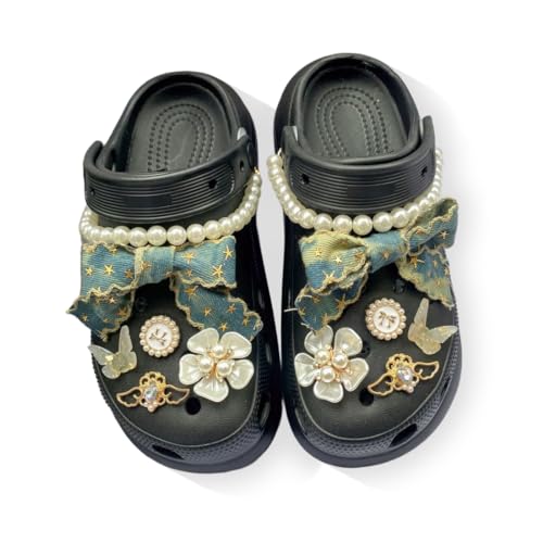 12 Stück Denim-Stil Schuh Charms Shoe Schuhanstecker, für Crocs Anstecker Glitzer, Schuh Charms, Schuhanhänger, für Charms Glitzer, für Crocs Anstecker, PVC Shoe Charm für Mädchen Frauen Kinder von CATOR