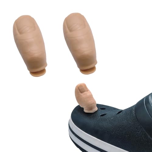 2 Pcs Zubehör Sticker Lustige Schuh Charms, Zehen Für Crocs, Mini 3D Stereoscopic Toe Funny Croc Zubehör, Fake Toe Clog Schuhe Charms Für Kinder Erwachsene Und Karneval von CATOR