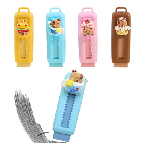 4 Stück ausziehbare Duftstifte radiergummi kinder, Kapi Bara-Form kleine geschenke für kinder, niedliche Radiergummis. von CATOR