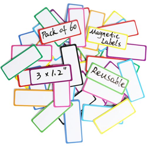 40 Stück Magnetetiketten Beschreibbar 80x30mm, Magnetstreifen Beschreibbar Bunt, Abwischbare Magnetschilder, Magnet Etiketten für Whiteboards, Kühlschränke, Magnettafeln, Klassenraum von CATOR