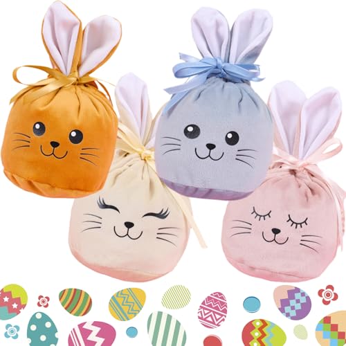 4er-Pack kleine Stoffbeutel, Osterhasen-Geschenktüten, Süßigkeitentüten mit Kordelzug, DIY-Organizer für Obst, Ostern und Basteln 4er-Pack kleine Stoffbeutel, Osterhasen-Geschenktüten, Süßigkeitentüten mit Kordelzug, DIY-Organizer für Obst, Ostern und Basteln von CATOR