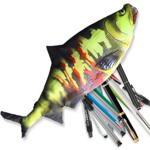CATOR 1 Stück Fisch Geformt Federmäppchen Neuheit Fisch Federbeutel Fisch Geldbörse Lustige Federmäppchen für fisch Schule Klassenzimmer - Lachs neuer Art von CATOR