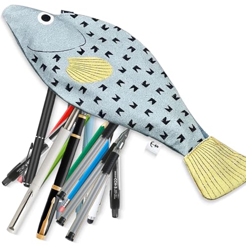 CATOR 1 Stück Fisch Geformt Federmäppchen Neuheit Fisch Federbeutel Fisch Geldbörse Lustige Federmäppchen für fisch Schule Klassenzimmer fische von CATOR