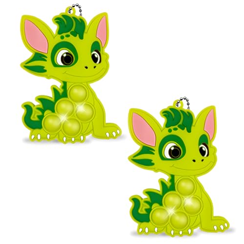 CATOR 2 Packs Popit Fidget Toy, Dinosaurier Pop It Bubble Sensory Fidget Toy, Bubble Popet Antistress Spielzeug, Anti Stress Spielzeug für Kinder und Erwachsene Sensorik von CATOR
