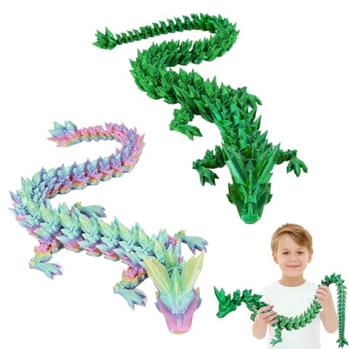 CATOR 2 Stück 22 cm 3D Gedrucktes Geheimnisvolle Drachen Spielzeug Realistische Realistische Beweglicher Drachen Figuren Überraschung Easter Dracheneier Wohnkultur von CATOR
