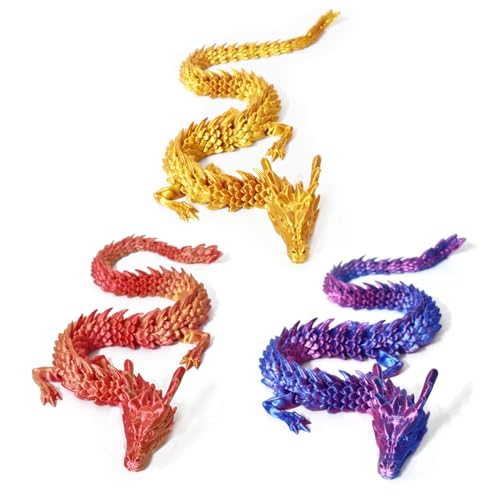 CATOR 3 Stück 13cm 3D Gedrucktes Geheimnisvolle Drachen Spielzeug Realistische Realistische Beweglicher Drachen Figuren Überraschung Easter Dracheneier Wohnkultur von CATOR