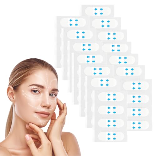 CATOR Face Lifting Tape,40 Stück Face Tape,Facelifting Tape Unsichtbare Facelifting Aufkleber,V-Form Instant Invisible Face,für Sofortige V-Form Konturierung von Gesicht, Hals & Augenpartie von CATOR
