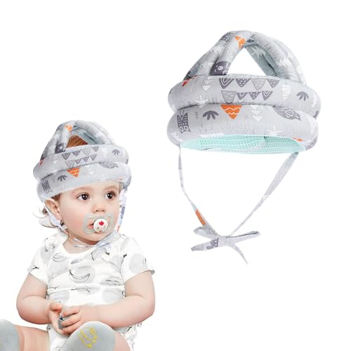 CATOR Baby Kopfschutz, Kopfschutz Baby Helm Baby, 360°Anti-Kollision Baby Helm Schutzhelm, Baby Head Protector, Verstellbarer Babyhelm, für Babys im Alter von 0.5 bis 3 Jahren(Grau) von CATOR