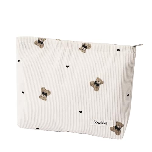 CATOR Cord Kosmetiktasche Klein,Tragbare Kulturbeutel,Make up Tasche,Multifunktionale Makeup Tasche Organizer für Reise,für Damen Mädchen(A) von CATOR