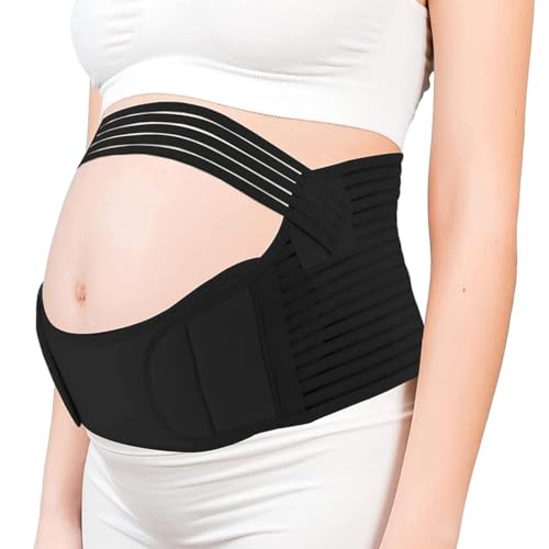 CATOR Pregnancy Belly Belt - Soft and Breathable Pregnancy Belt - Belly Band Pregnancy Supportive - Support Belt Pregnancy bauchgurt schwangerschaft (Schwarz) von CATOR