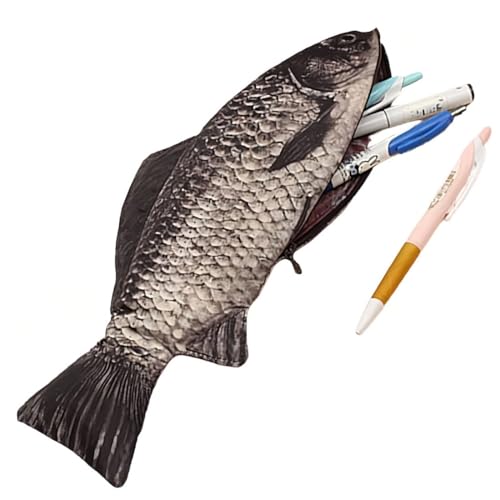 CATOR Schlampermäppchen, Simulierte Fisch Stofftasche, Kreative Simulation Federmäppchen Lustige Briefpapierbox Gesalzener Fisch Federmäppchen, mäppchen (Karausche) von CATOR