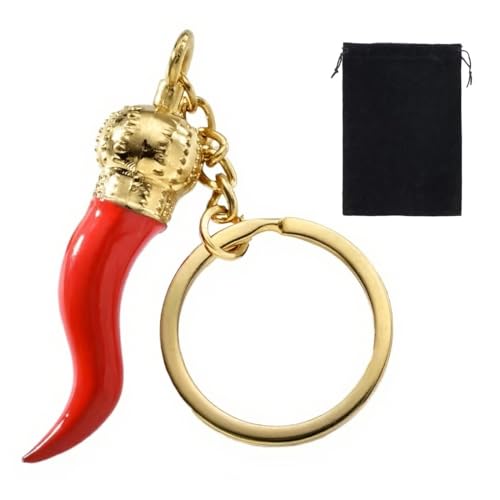 Schlüsselanhänger, Legierungs-Schlüsselanhänger, Schlüsselanhänger für Damen und Herren Schlüsselanhänger mit rotem Pfeffer-Anhänger, für jeden Anlass Stahl Geschenkidee (Gold/Klein) von CATOR