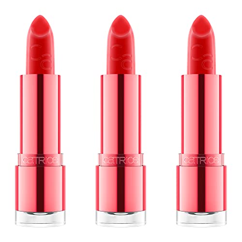 Catrice Wild Hibiscus Glow Lip Balm, Nr. 010, Rot, feuchtigkeitsspendend, pflegend, farbanpassend, natürlich, glänzend, vegan, ohne Alkohol, ohne Parabene, ohne Mikroplastikpartikel, 3er Pack (3x3.5g) von Catrice
