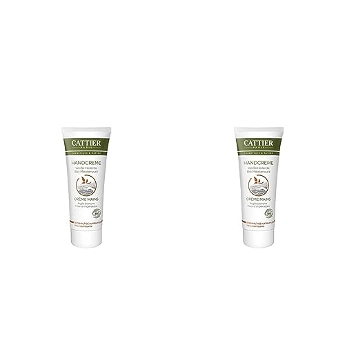 Cattier Handcreme Reichhaltige Aufbaupflege mit weißer Heilerde, Naturkosmetik, 75 ml (Packung mit 2) von CATTIER