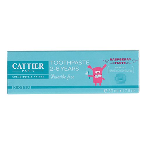 Cattier Zahnpasta für Kinder von 2-6 Jahren, Himbeergeschmack, 50 ml von CATTIER