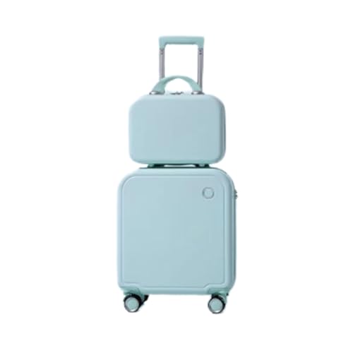 CAULO 2-teiliges Gepäck-Set, leichtes, rollendes Hartschalen-Reisegepäck mit Passwortsperre, Koffer mit Spinner-Rädern für Damen (Green 18in) von CAULO