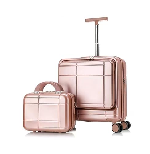 CAULO Gepäck 2-teiliges Set 20 Zoll leichtes rollendes Hartschalen-Reisegepäck mit Schloss, Koffer mit Spinnerrädern für Damen (Pink) von CAULO