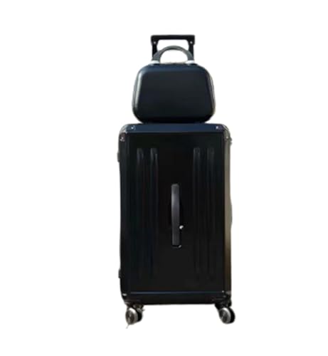 CAULO Gepäck-Sets, 2-teiliges Gepäck-Set, für Damen-Koffer mit Spinner-Rädern, Hartschalen-Gepäck mit Schloss und Make-up-Etuis (Black 22in) von CAULO