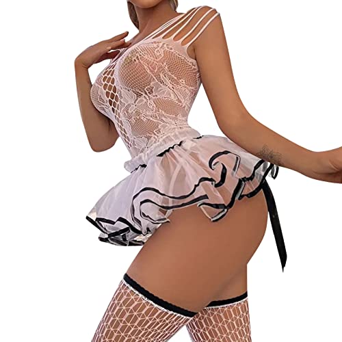 CAUYDY Dessous Damen Sexy UnterwäSche Damen Dessous Set 2tlg Strapse Spitze Reizwäsche Set Mit Strumpfhalter Eaisch BH Und Höschens Set Eaische Netz Lingerie Set Große Größe Negligee Damen Sexy Set von CAUYDY