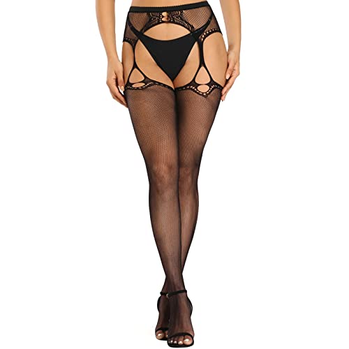 CAUYDY Erotische Dessous Set，Sexy Strümpfe Frauen Spitze Netzstrümpfe Transparente Netzstrümpfe Sexy Schwarze Strumpfhosen Strumpf Dessous Versuchung Netz Spitzen Strapse von CAUYDY