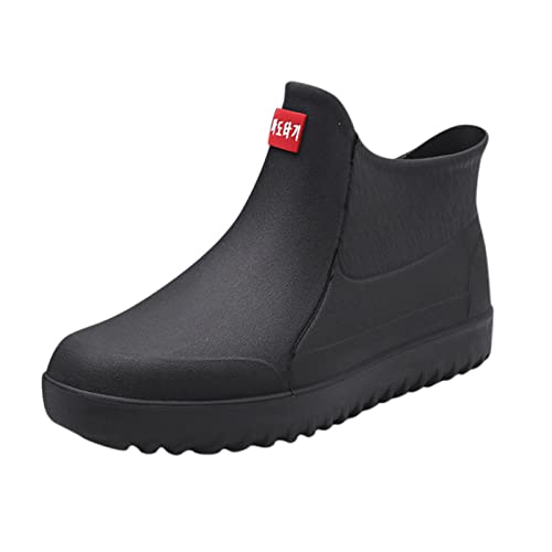 CAUYDY Gummistiefel Damen Chelsea Boots Regenstiefel Kurzschaft Röhre Reitstiefel Wasserdicht Rutschfeste Regenstiefeletten Damen Gummistiefeletten Wasserschuhe Schuhe Stiefel Damen von CAUYDY