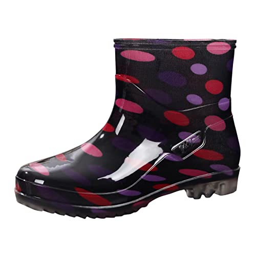 CAUYDY Gummistiefel Damen Regenstiefel Halbhoch - Regenschuhe Damen Gummistiefeletten Damen Regenstiefeletten Damen Gummistiefel Halbhoch Damen Stiefeletten Damen Mit Absatz von CAUYDY