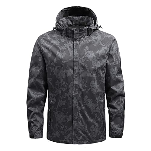 CAUYDY Herren Softshell Jacke Outdoor Funktionsjacke Freizeitjacke Wasserdicht Atmungsaktiv Winddicht Regenponcho Fahrrad Herren # A von CAUYDY