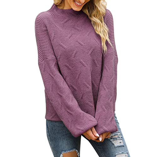 CAUYDY Kuschelpullover Damen Pullover Damen Strickpullover Damen Oversize Sexy Pulli Pullunder Winterpullover Strickbluse Langen Ärmeln von CAUYDY