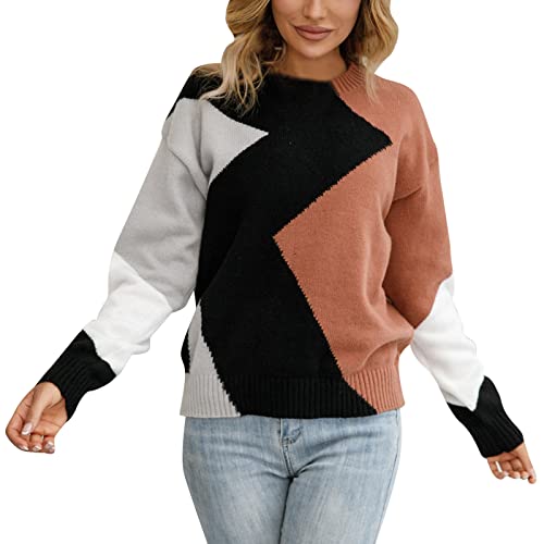 CAUYDY Pullover FüR Damen Damen Langarm Strickpullover Weich Rippstrick Pulli mit Stehkragen Elegant Strickpulli Rolli Sweater für Herbst Winte von CAUYDY