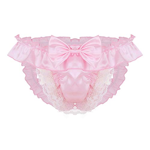 CAUYDY Sexy Dessous Damen Unterwäsche G-String Tanga Spitze Sissy Butt Low Briefs Höschen Herren Sexy Open Intimates (Pink, L) von CAUYDY