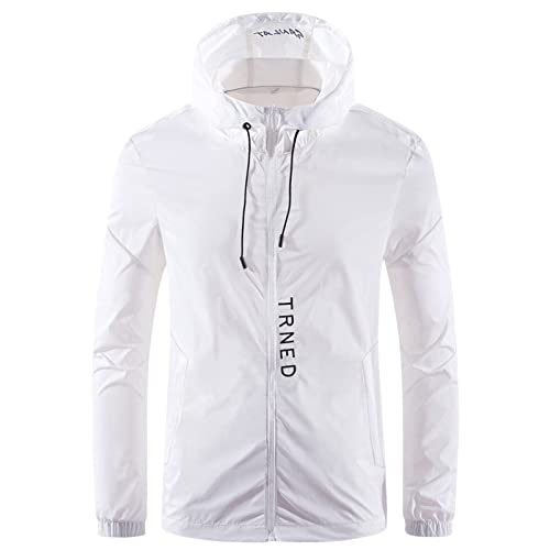 CAUYDY Sommerjacke Herren Leicht Herren Softshelljacke Übergangsjacke Regenjacke Funktionsjacke Winddicht Wasserdicht Sportjacke Trekkingjacke Atmungsaktiv Kapuze Freizeit Outdoor von CAUYDY