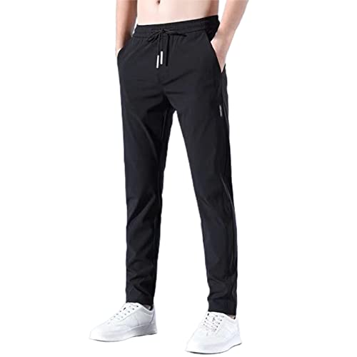 CAUYDY Sporthose Herren Lang - Taschen Loose Fit Slim Fit Sporthose leicht atmungsaktiv Herren Lang mit Taschen Vintage mit Gummizug Locker Strandhose Urlaub Alltag von CAUYDY