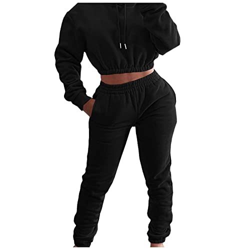 CAUYDY Zweiteiler,Workout Set Damen Lang Gerippt Jogginganzug Set Eng Stretch Langarm Sport Oberteile Bauchfrei Top + High Waist Sport Leggings Yoga Hose Sexy Gym Set Zweiteiler Outfit von CAUYDY