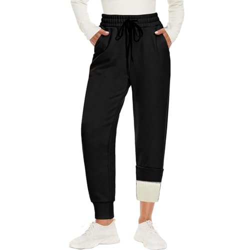 Freizeithose Damen Jogginghose Gefüttert Lässige Loungewear Unifarbe Fleecehose Lang Fleece Thermohose Thermo Gefütterte Winterhose Sporthose Bequeme Trainingshose Damenhosen mit Kordelzug Taschen Freizeithose Damen Jogginghose Gefüttert Lässige Loungewear Unifarbe Fleecehose Lang Fleece Thermohose Thermo Gefütterte Winterhose Sporthose Bequeme Trainingshose Damenhosen mit Kordelzug Taschen von CAUYDY