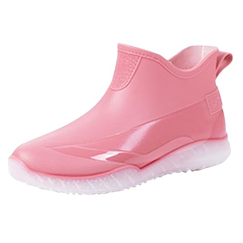 Gummistiefel Damen Leichte Atmungsaktiv Hoch Regenschuhe Weitschaft Wasserdichter Rutschfeste Regenschuhe Damen Regenstiefel Reitsportschuhe Lang Barfuß Leichtetten Rain Boots Stiefel Stiefel Damen von CAUYDY