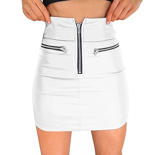 Lederrock Damen - Rock mit Schlitz High Waist Faux Leder Rock PU Minirock Seitenschlitz Lederoptik Bleistiftrock Lederrock Damen - Rock mit Schlitz High Waist Faux Leder Rock PU Minirock Seitenschlitz Lederoptik Bleistiftrock von CAUYDY