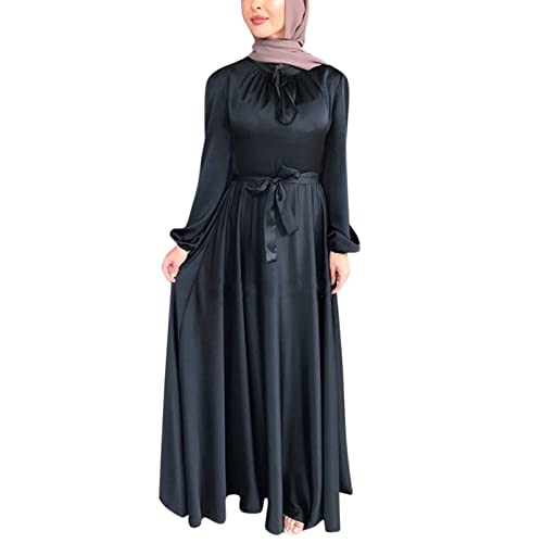 Muslimische Kleider Damen Elegant Sommerkleid Damen Sexy Elegant Muslimische lässige Abaya arabische islamische Damen Kaftan Robe muslimische Feste Robe Damen lässiges Kleid Swing Kleider Lässiges Kle von CAUYDY