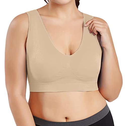 Push Up Damen Push Up BH mit floraler Spitze gepolsterter Bügel BH Komfort BH Damen große Größen Bügel BH bis 110D |Dessous | Softschalen, verstellbare Träger| Nahtlos, Uni & Zierschleife | 697144 Br von CAUYDY