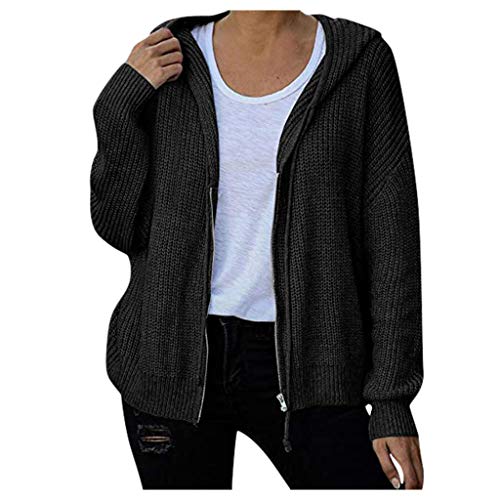 Sommerjacke Damen Leicht Lang Damen Strickjacke Pullover Cardigan - Asymmetrisch Lang Langarm Oversize Frühling-Winter-Herbst Strickcardigan Strickmantel Lange Mantel Elegante Lässige Female Solide G von CAUYDY