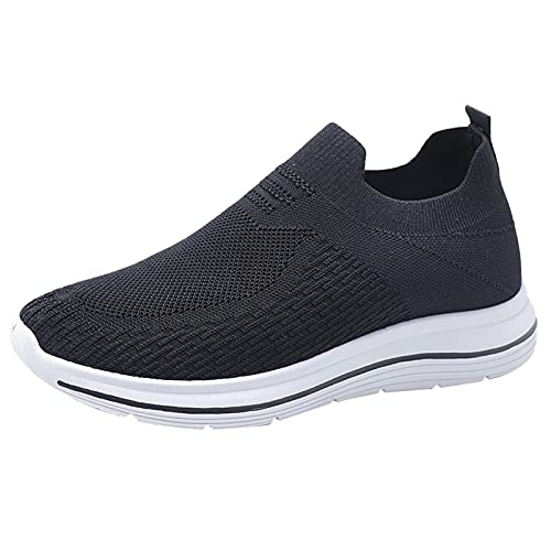 Stoffschuhe Sneaker Damen Schuhe Laufschuhe, mit Gestrickte Mesh Weiche Sohle Sportschuhe Fitnessstudio Joggingschuhe Atmungsaktiv Casual Leichtgewichts Bequem Outdoor Running Straßenlaufschuhe von CAUYDY