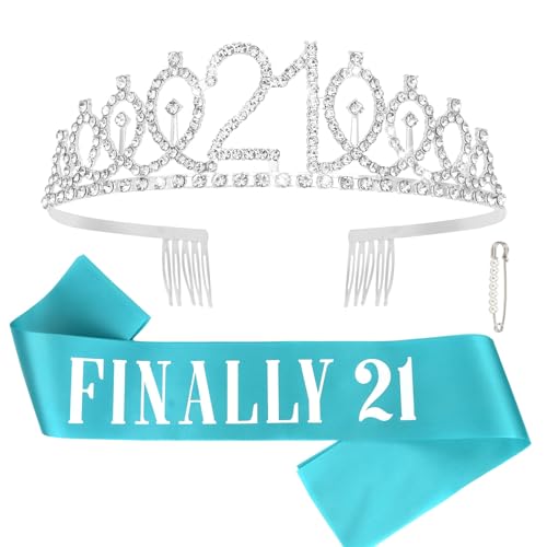 CAVETEE Endlich 21. Geburtstag Schärpe und Krone von CAVETEE