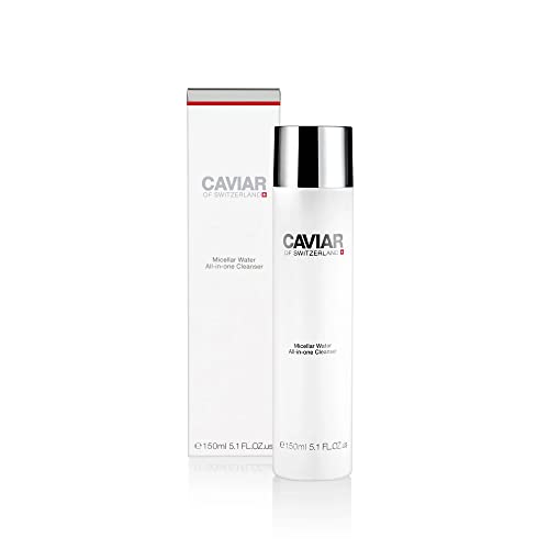 Micellar Water All-in-one Cleanser (150 ml) by Caviar of Switzerland, Makeup Remover, Deep Cleansing, Rehydrates and Protects Skin, Balances pH of Skin, Refreshes Skin, No Rinse Required von CAVIAR OF SWITZERLAND vital trends GmbH