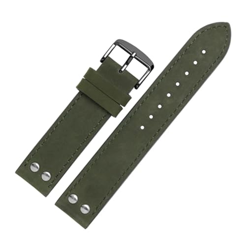 CAWEUER 20 mm 22 Lederarmband for Uhr Grün Khaki Armband Ersatzarmband kompatibel mit Hamilton(Orange,20mm) von CAWEUER