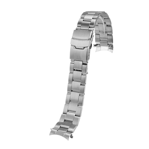 CAWEUER 20 mm 22 gebogenes Uhrenarmband, kompatibel mit Seiko Nr. 5 SKX009 SKX007 SKX175 SKX173, Zubehör for Uhrenarmbänder aus massivem Edelstahl(Three beads-silver,20mm-width) von CAWEUER