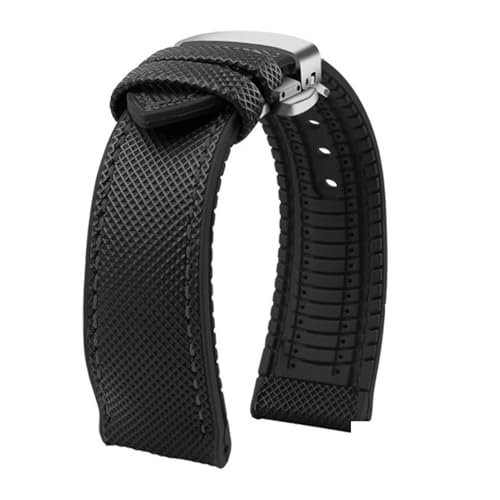 CAWEUER 20mm 21mm 22mm Canvas Nylon kompatibel mit Uhren Gummiarmband Armband Herren kompatibel mit Tissot Citizen Mido Uhrenzubehör(Black Black-S,20mm) von CAWEUER