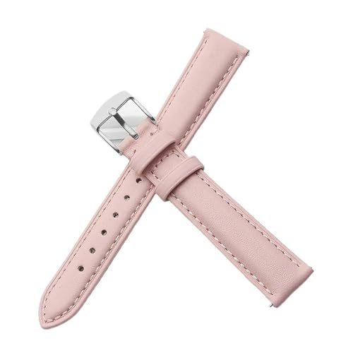 CAWEUER Damen-Lederarmband, kompatibel mit Casio Retro Small Square Watch LTP-1391 1094q, Studenten-Uhrenarmband(Powder-Steel-K1,17mm) von CAWEUER