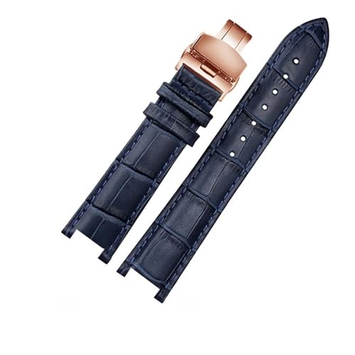CAWEUER Echtleder-Armband kompatibel mit MK Table Notch Uhrenarmband Michael Kors Mike Coles Damen-Uhrenarmband Mk2277 2425 Uhrenarmband(D-blue-Rose-B1) von CAWEUER