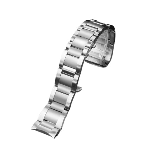 CAWEUER Edelstahl-Armband kompatibel mit Cartier W7100037/W7100041/7100015 Serie Metalc Uhrenarmbänder Herren Uhrenarmband(Silver) von CAWEUER