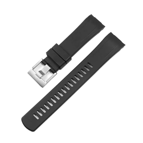 CAWEUER Fluorkautschukband 22 mm, geeignet for Seiko PROSPEX-Serie SRPE99K1/SRP777J1, Silikonarmband(Black,22mm) von CAWEUER